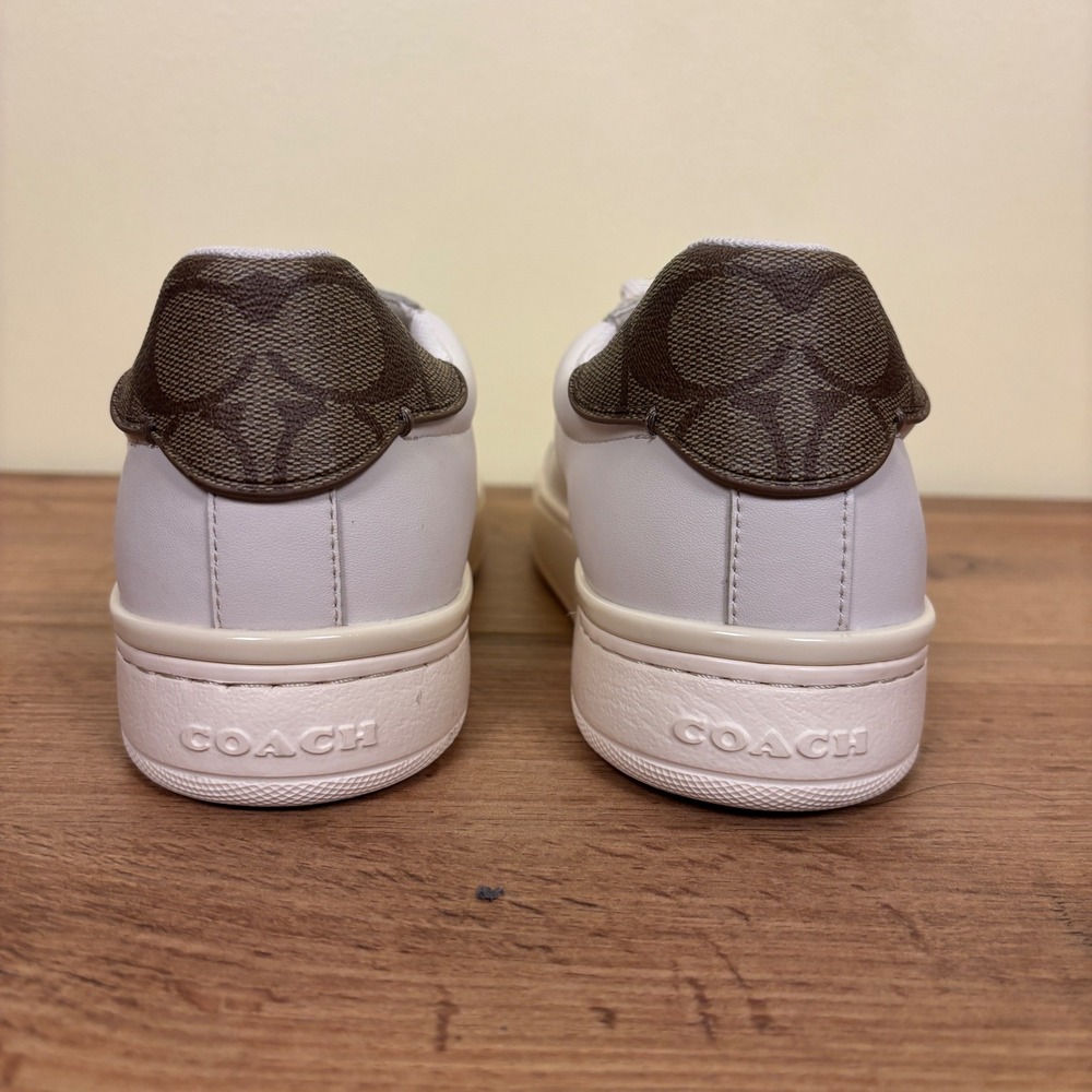 COACH Clip Low Top‎ Sneaker White Signature C Women Size 9.5 Casual Everyday - Picture 11 of 13